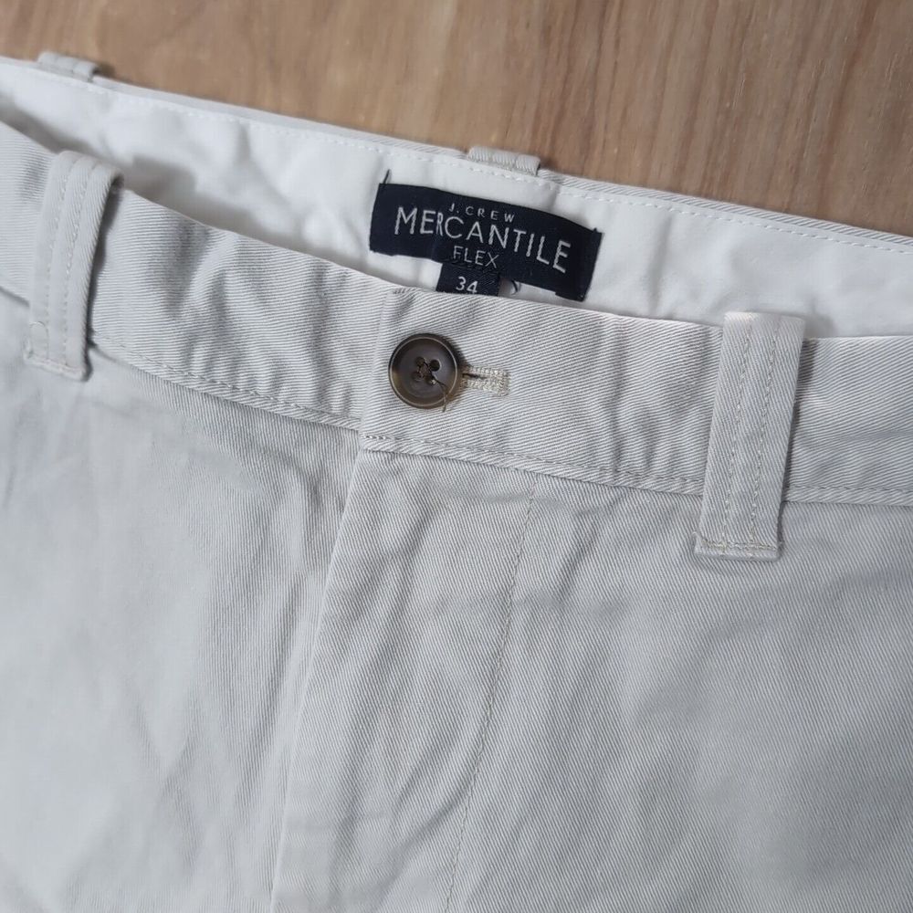 J. Crew Chino 8" Inseam Men's Size‎ 34 Beige Shorts Casual Mercantile Flex